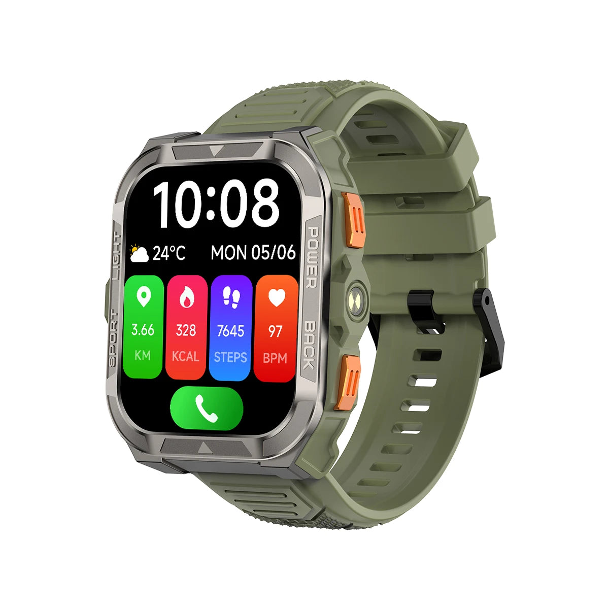 Trailcore® – Rugged Outdoor Smartwatch | GPS Positioning, 1.91" Display, 900mAh Battery, Built-in Flashlight