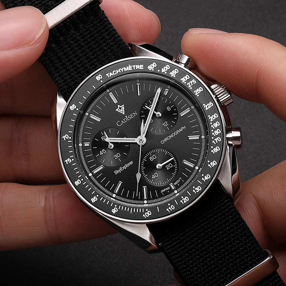 Trivaro® – Racecore VK68 | Men’s Sport Quartz Chronograph with AR-Coated Sapphire Glass & Canvas Strap