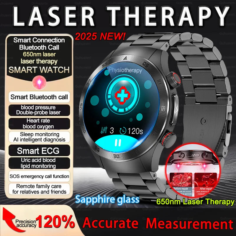Veltrix® – Corelase X | Biomedical Smartwatch with Uric Acid & Body Fat Tracking, Laser Therapy, ECG+PPG & Bluetooth Calling