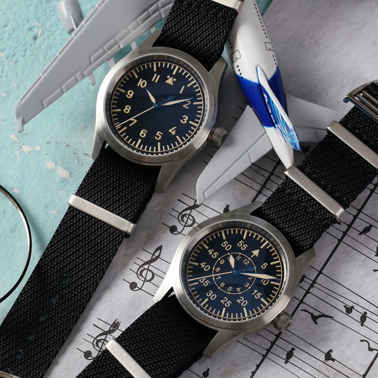 Aeromarq® – Pilot Style VH31 Quartz Watch | 38MM, Sapphire Crystal, Type-A/B Dial, 100M Waterproof