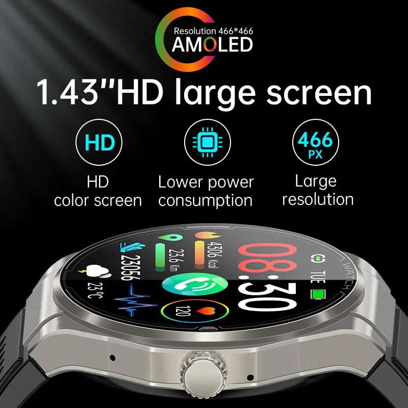 Veyronis® – Men’s Smartwatch with 1.43" AMOLED | Bluetooth Calling, SOS, Blood Oxygen, Fitness & Health Tracker