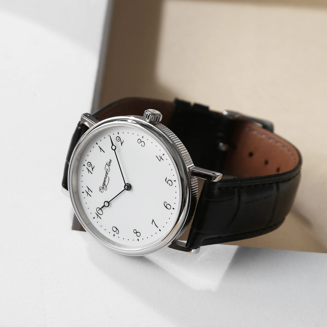 Avennoir® – Blancurel 38 | 38.5mm Quartz Watch with White Enamel Dial, Heat-Blued Hands & 50M Water Resistance