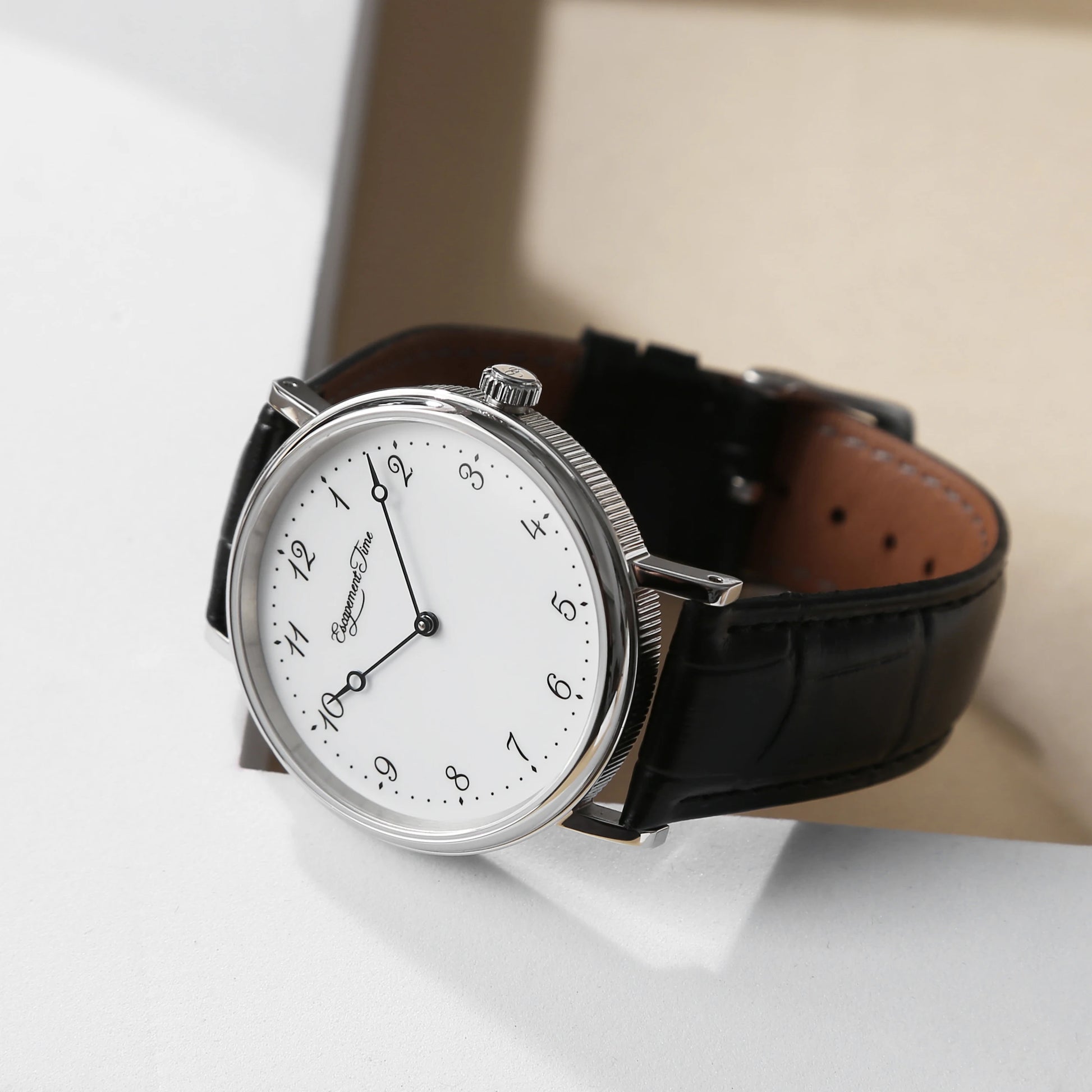 Avennoir® – Blancurel 38 | 38.5mm Quartz Watch with White Enamel Dial, Heat-Blued Hands & 50M Water Resistance
