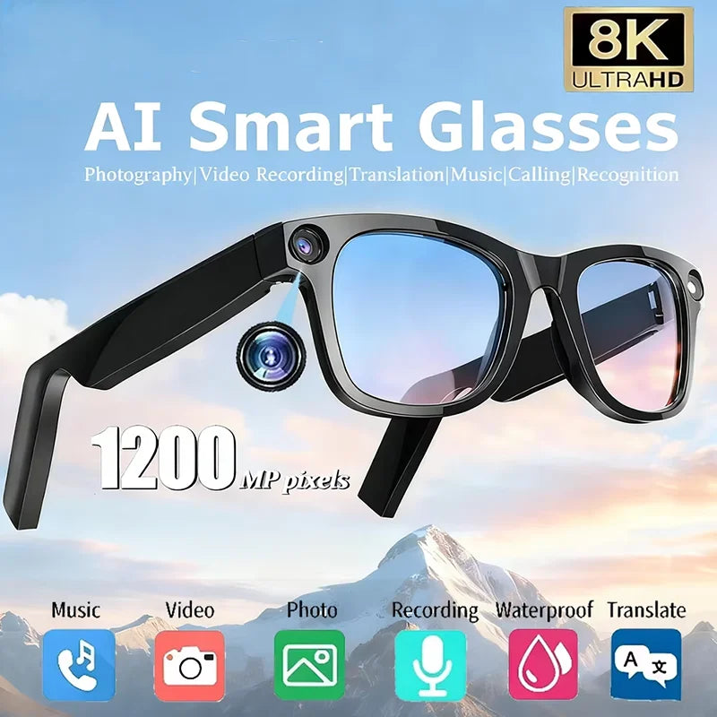 Auralens® – AI Smart Glasses with 8K Camera & Voice Assistant | Photochromic Lens, Bluetooth Calling, Real-Time Translation