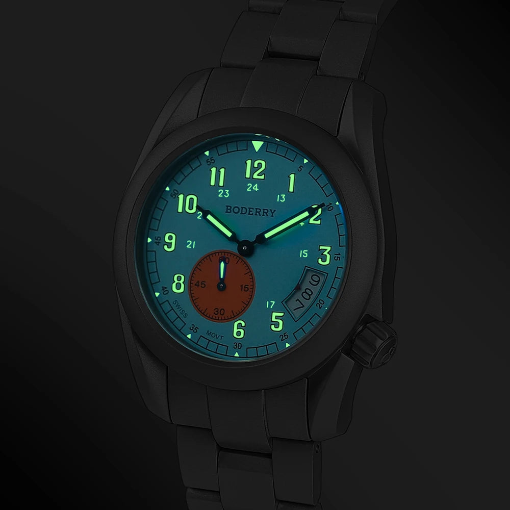 Tiravent® – Titanium Field Quartz Watch for Men | 38MM, Luminous Dial, 100M Waterproof, Military Sport Business Style