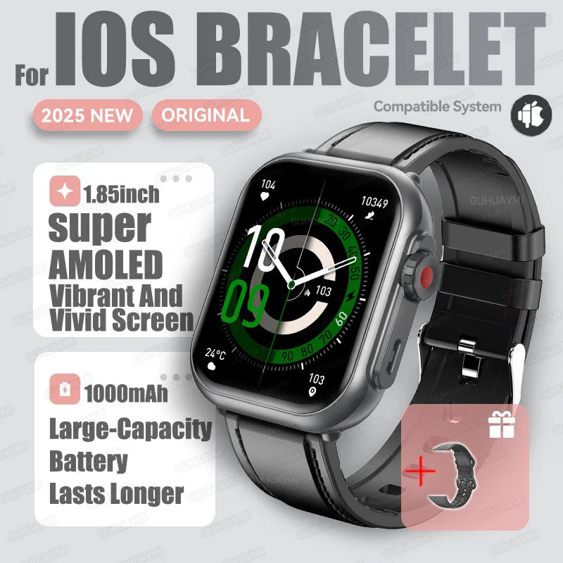 Nexoria® – Unisex Smartwatch with 1.85" AMOLED | Full Touch, Bluetooth Call, IP68 Waterproof, Sleek & Modern Design
