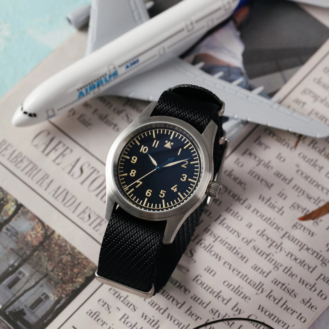 Aeromarq® – Pilot Style VH31 Quartz Watch | 38MM, Sapphire Crystal, Type-A/B Dial, 100M Waterproof