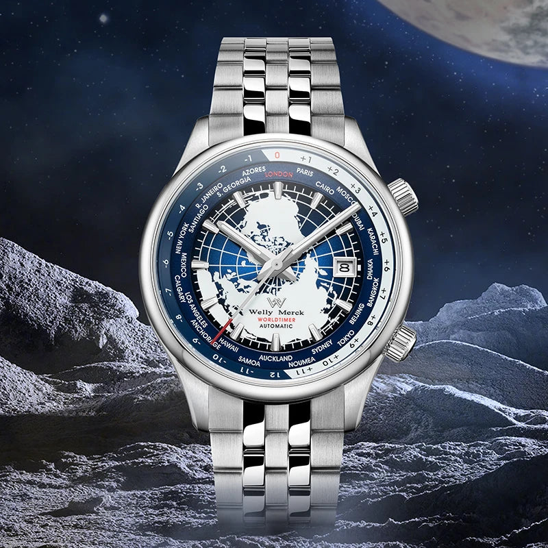 Temporis® – World Time Automatic Mechanical Watch for Men | Sapphire Crystal, Elegant Design, High-Grade Craftsmanship