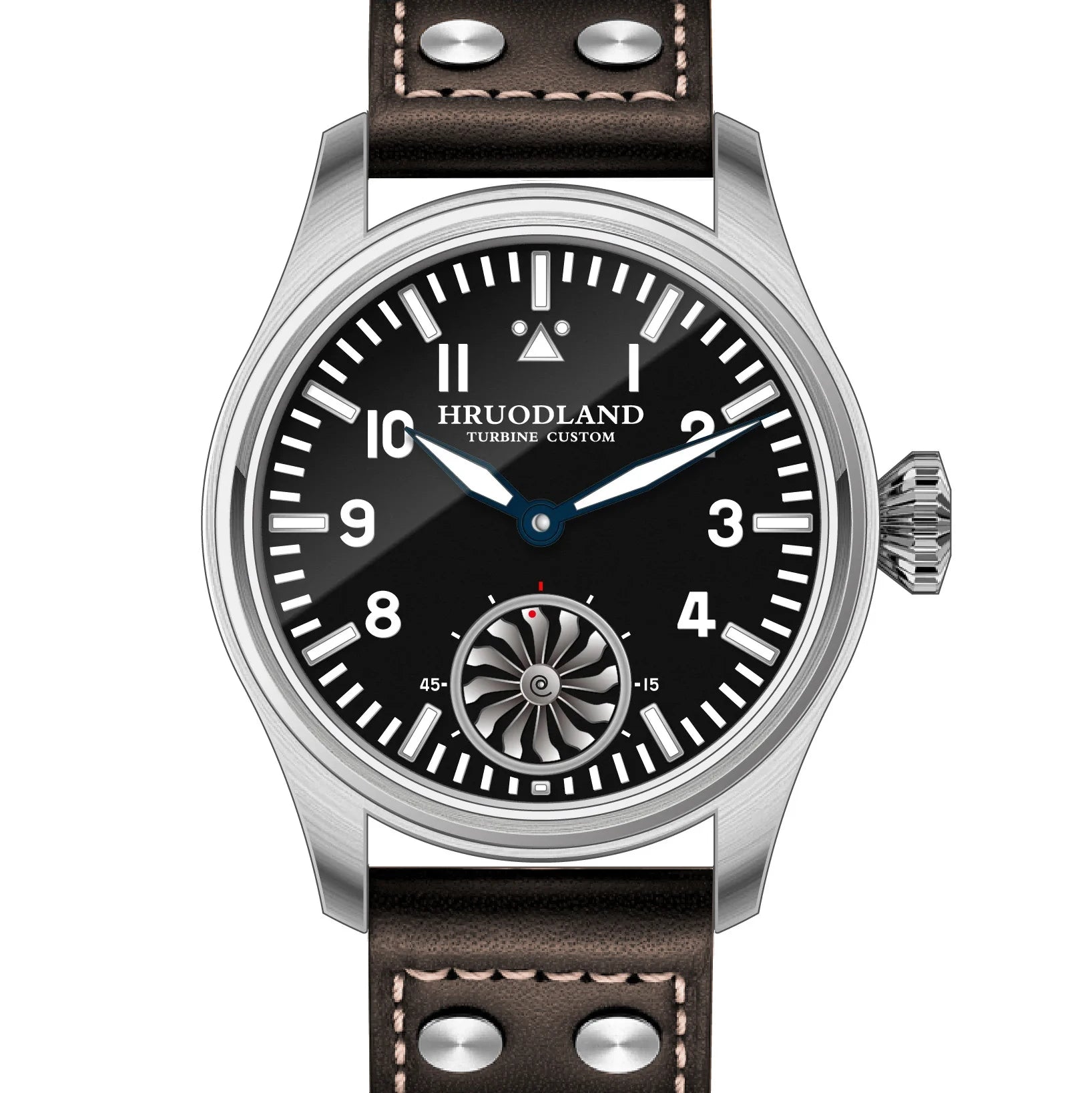 Stratosyn® – Men's Retro Pilot Watch | 43mm Manual Mechanical, Sapphire Crystal, BGW-9 Lume, Turbine Dial, 5ATM Waterproof