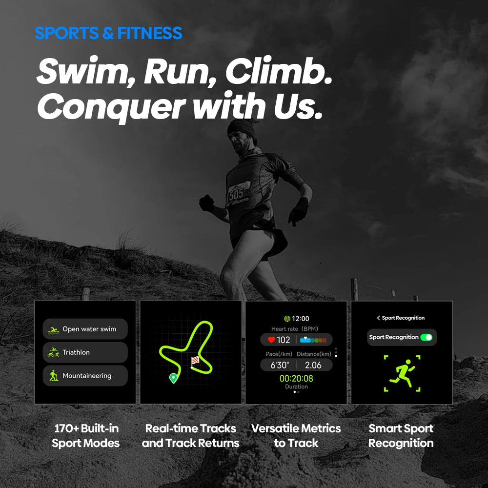 Venturak® – Dual-Band GPS Smartwatch | Compass, Barometric Altimeter, Voice Calling, 10ATM Waterproof, GNSS Adventure Watch