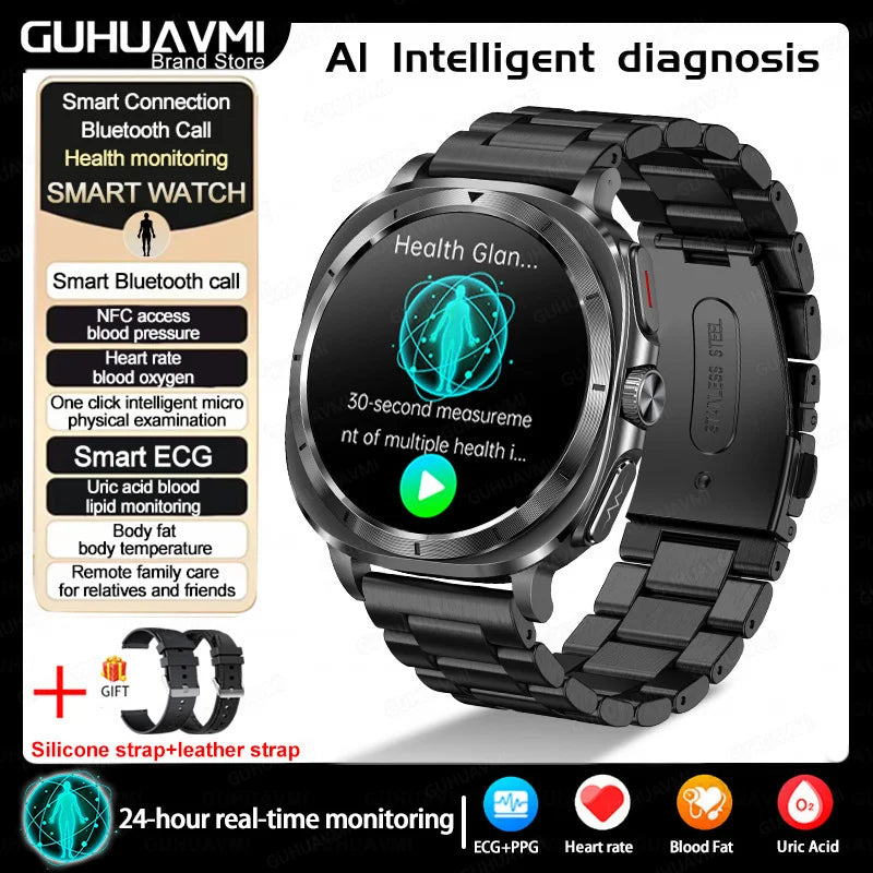 Vitaluxe® – BioCore 7 | Advanced Smartwatch for Blood Fat, Blood Pressure, Body Analysis & ECG+PPG Health Tracking