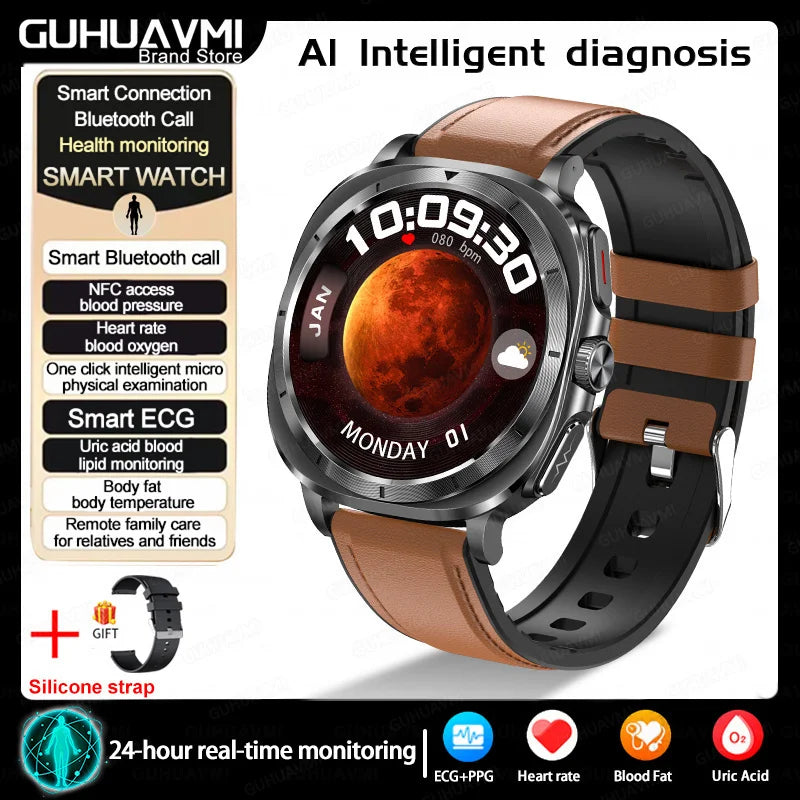 Vitaluxe® – BioCore 7 | Advanced Smartwatch for Blood Fat, Blood Pressure, Body Analysis & ECG+PPG Health Tracking
